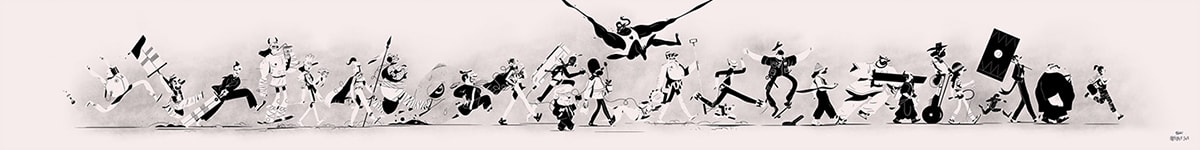 黑白漫畫原創滑稽角色欣賞