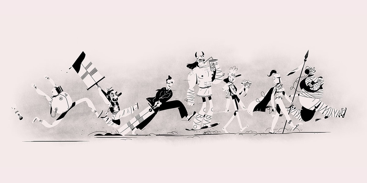 黑白漫畫原創滑稽角色欣賞