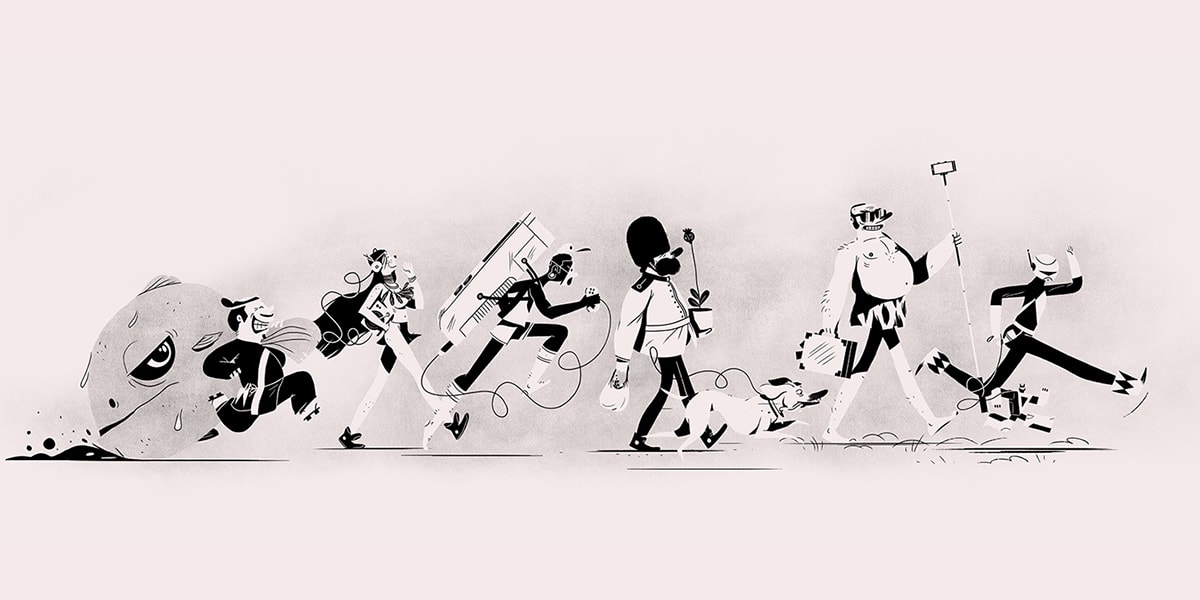 黑白漫畫原創滑稽角色欣賞