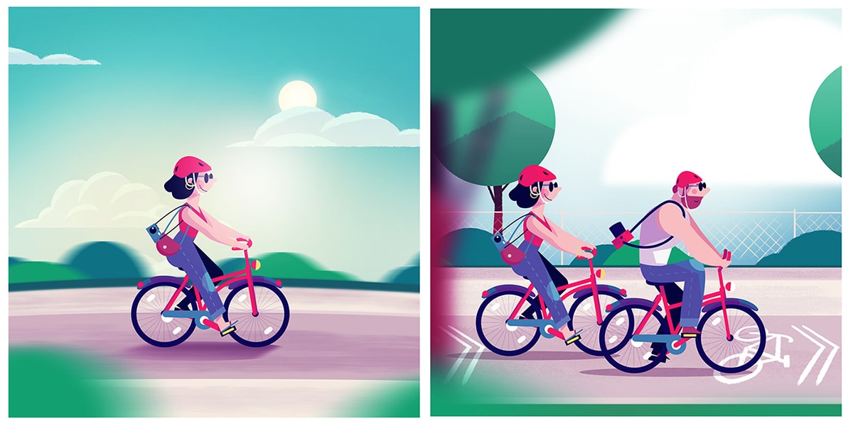 安全騎車的創意性插圖設計欣賞