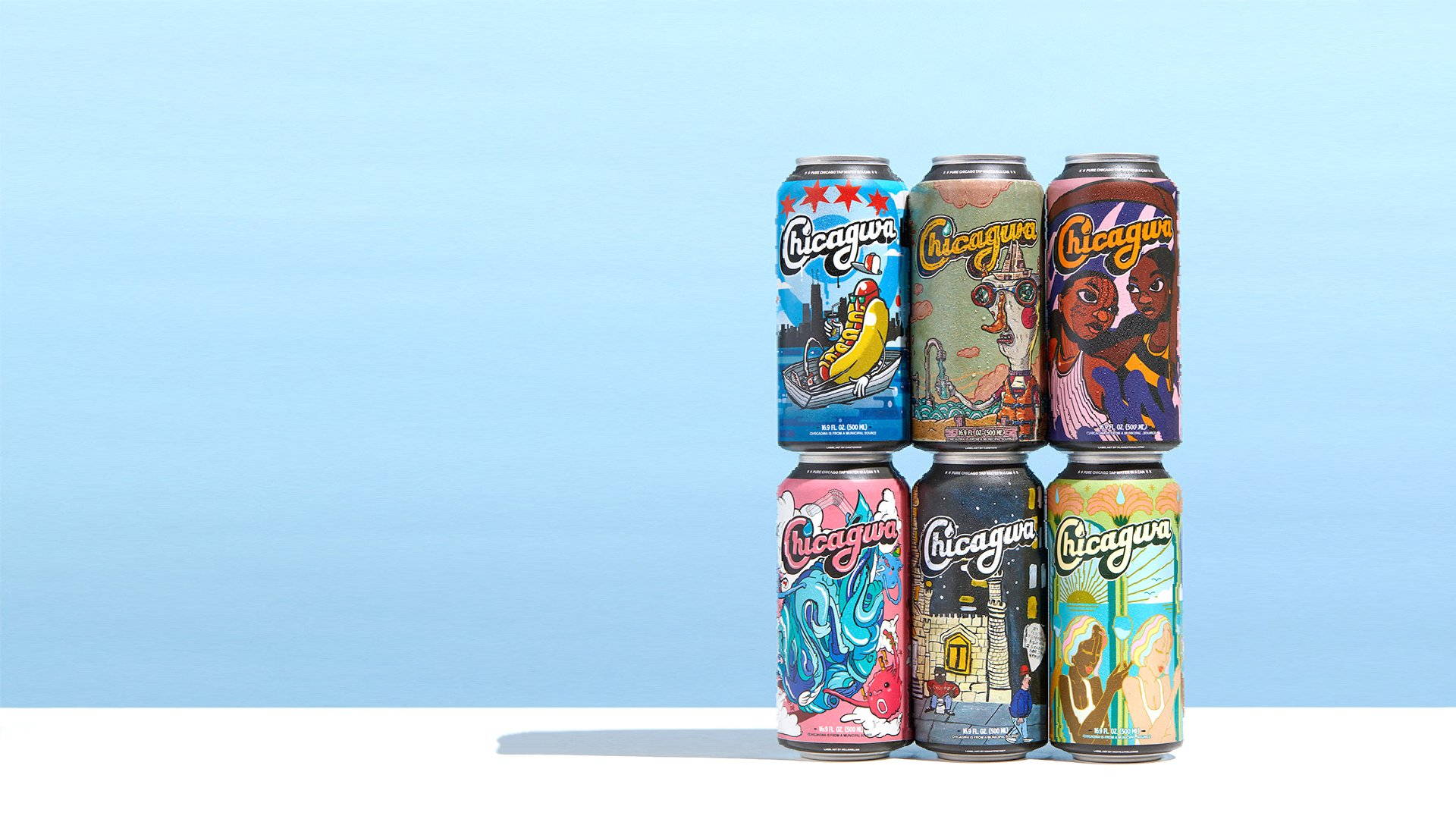 罐裝水的插畫IP形象設計